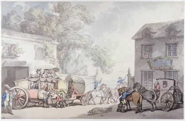 フランス旅行、c.1790（紙にトイレとペンとインク）